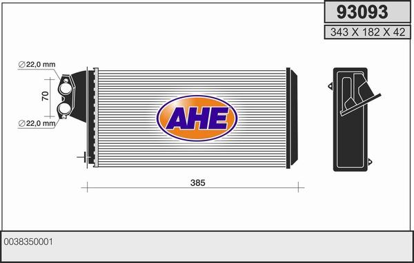 AHE 93093 - Heat Exchanger, interior heating autospares.lv