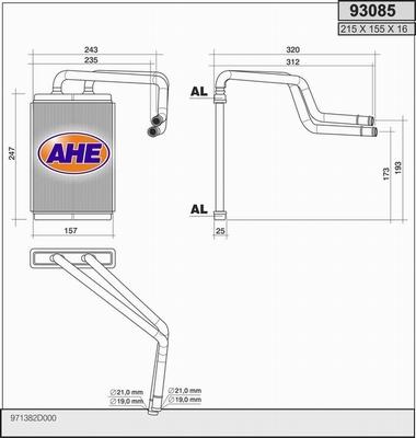 AHE 93085 - Heat Exchanger, interior heating autospares.lv