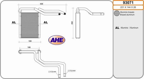 AHE 93071 - Heat Exchanger, interior heating autospares.lv