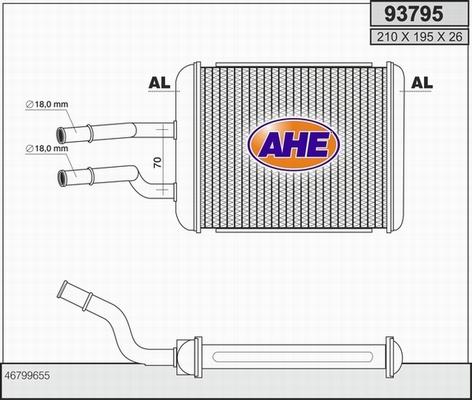 AHE 93795 - Heat Exchanger, interior heating autospares.lv