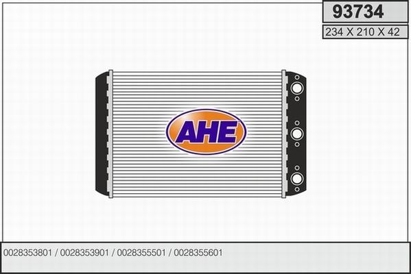 AHE 93734 - Heat Exchanger, interior heating autospares.lv