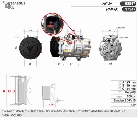 AHE 97947 - Compressor, air conditioning autospares.lv