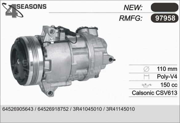 AHE 97958 - Compressor, air conditioning autospares.lv