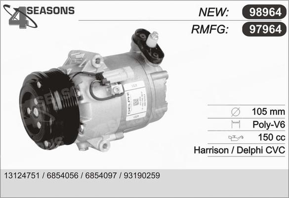 AHE 97964 - Compressor, air conditioning autospares.lv