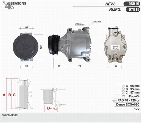 AHE 97919 - Compressor, air conditioning autospares.lv