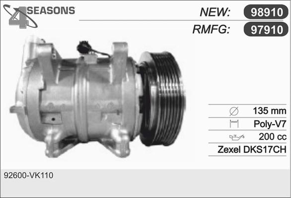 AHE 97910 - Compressor, air conditioning autospares.lv