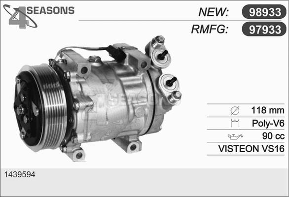 AHE 97933 - Compressor, air conditioning autospares.lv