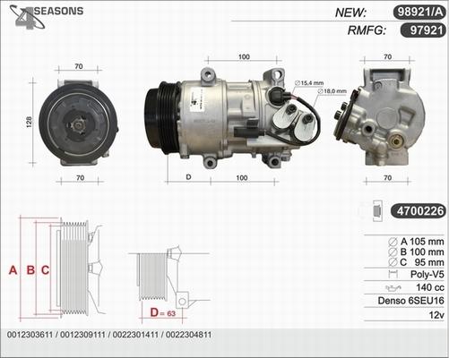 AHE 97921 - Compressor, air conditioning autospares.lv