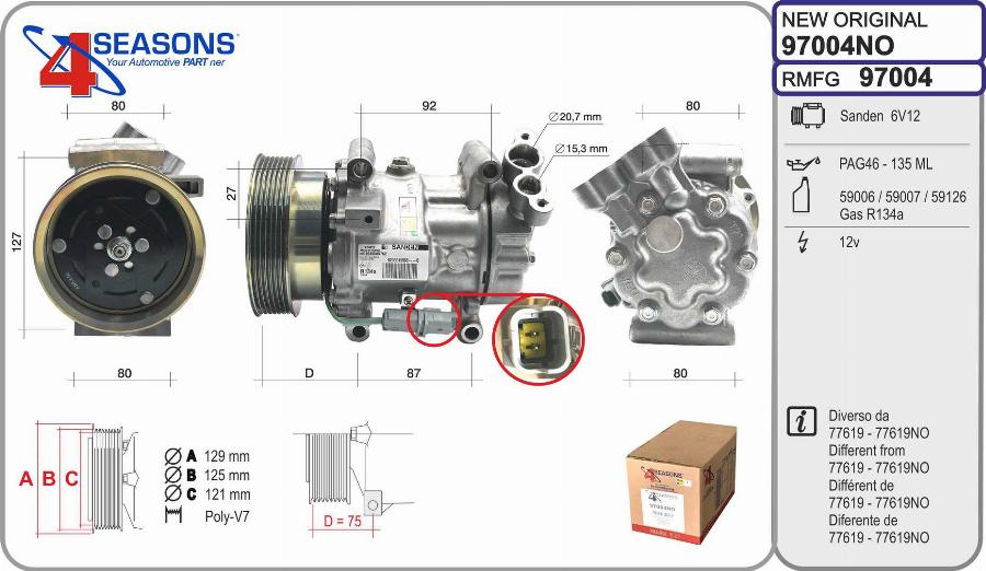 AHE 97004NO - Compressor, air conditioning autospares.lv