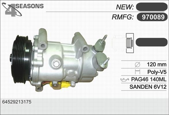 AHE 970089 - Compressor, air conditioning autospares.lv