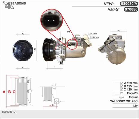 AHE 970080 - Compressor, air conditioning autospares.lv