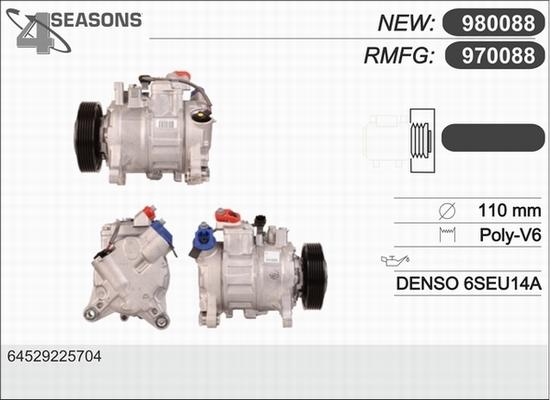 AHE 970088 - Compressor, air conditioning autospares.lv