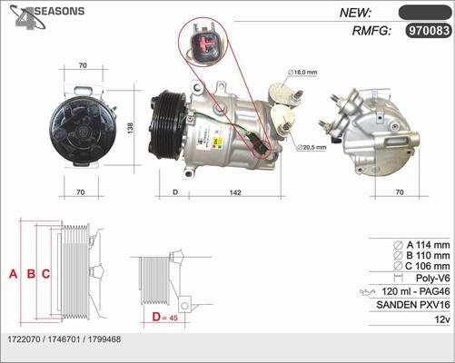 AHE 970083 - Compressor, air conditioning autospares.lv