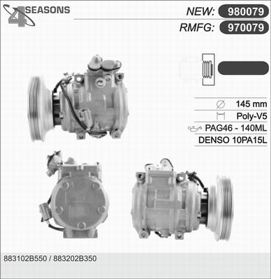 AHE 970079 - Compressor, air conditioning autospares.lv