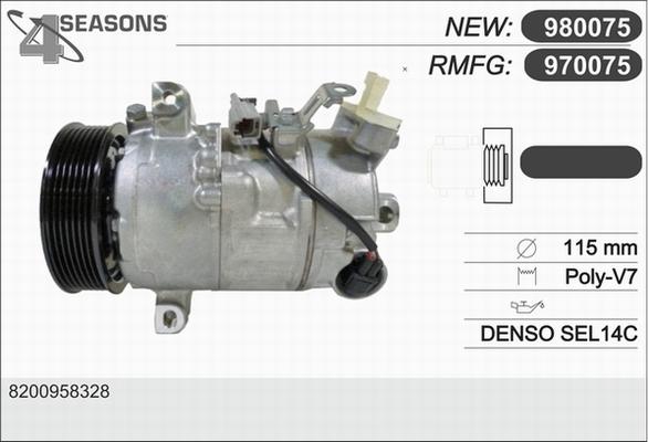 AHE 970075 - Compressor, air conditioning autospares.lv