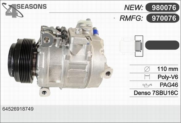 AHE 970076 - Compressor, air conditioning autospares.lv