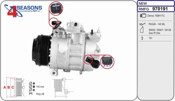 AHE 970191 - Compressor, air conditioning autospares.lv