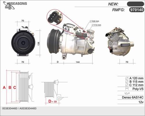 AHE 970140 - Compressor, air conditioning autospares.lv