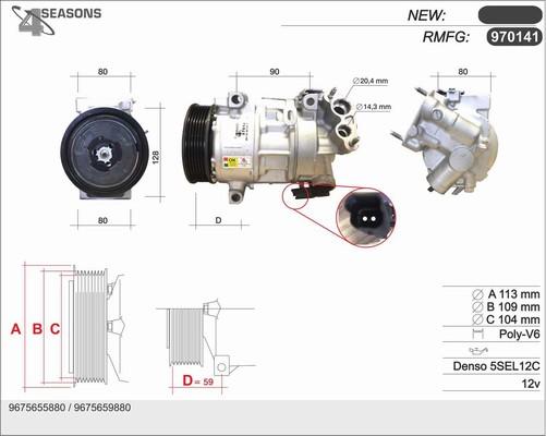 AHE 970141 - Compressor, air conditioning autospares.lv