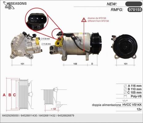 AHE 970155 - Compressor, air conditioning autospares.lv