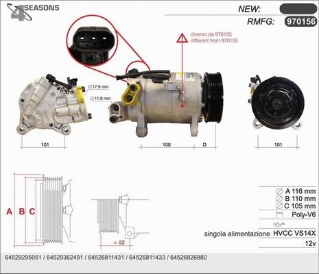 AHE 970156 - Compressor, air conditioning autospares.lv