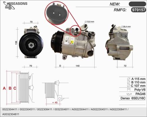 AHE 970157 - Compressor, air conditioning autospares.lv