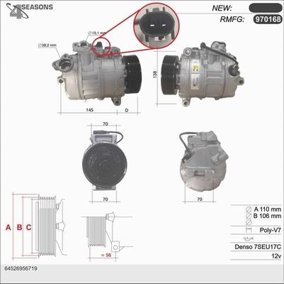 AHE 970168 - Compressor, air conditioning autospares.lv