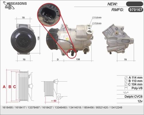 AHE 970167 - Compressor, air conditioning autospares.lv