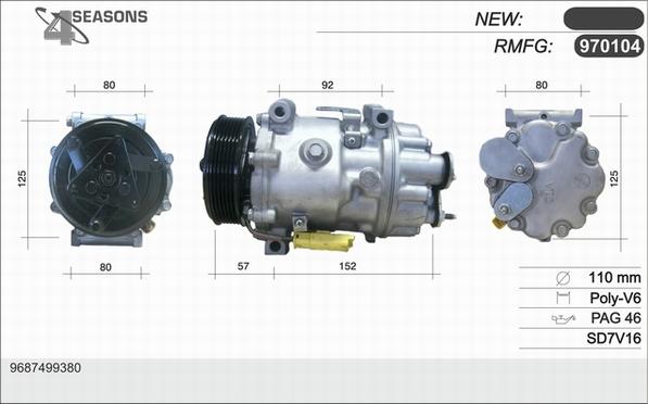 AHE 970104 - Compressor, air conditioning autospares.lv