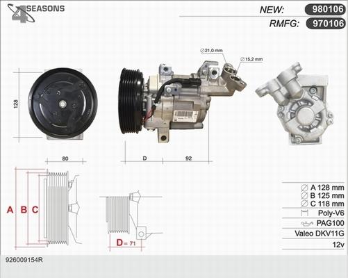 AHE 970106 - Compressor, air conditioning autospares.lv