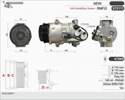 AHE 970111 - Compressor, air conditioning autospares.lv