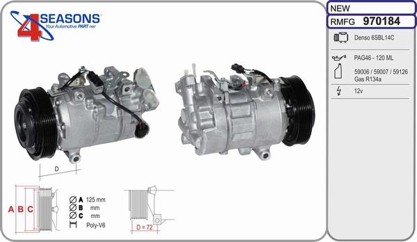 AHE 970184 - Compressor, air conditioning autospares.lv