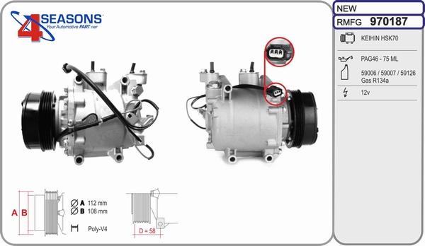 AHE 970187 - Compressor, air conditioning autospares.lv