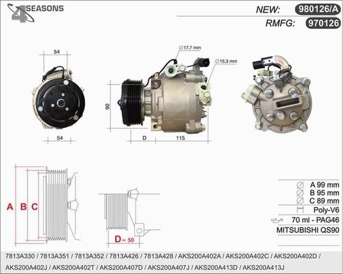 AHE 970126 - Compressor, air conditioning autospares.lv