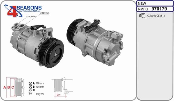 AHE 970179 - Compressor, air conditioning autospares.lv