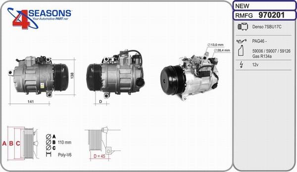 AHE 970201 - Compressor, air conditioning autospares.lv