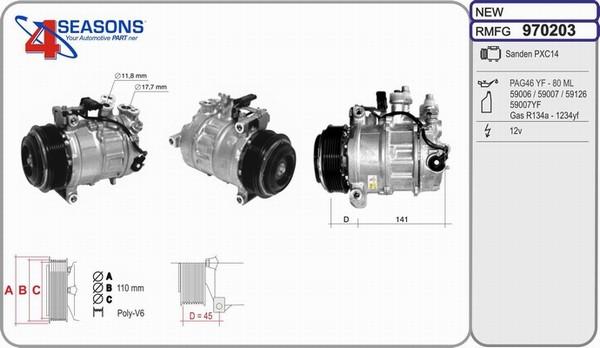 AHE 970203 - Compressor, air conditioning autospares.lv