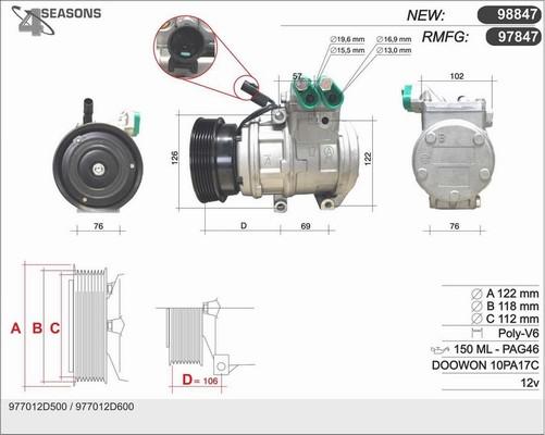 AHE 97847 - Compressor, air conditioning autospares.lv