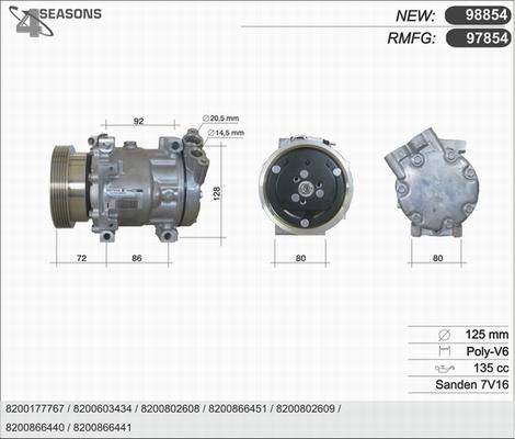 AHE 97854 - Compressor, air conditioning autospares.lv