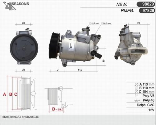 AHE 97829 - Compressor, air conditioning autospares.lv