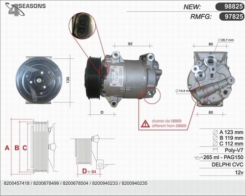 AHE 97825 - Compressor, air conditioning autospares.lv