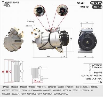 AHE 97794 - Compressor, air conditioning autospares.lv