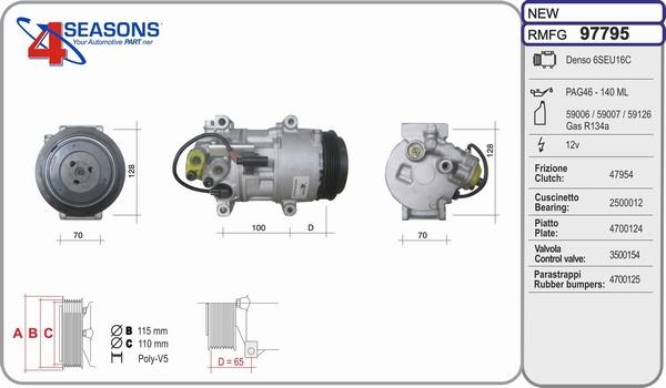 AHE 97795 - Compressor, air conditioning autospares.lv