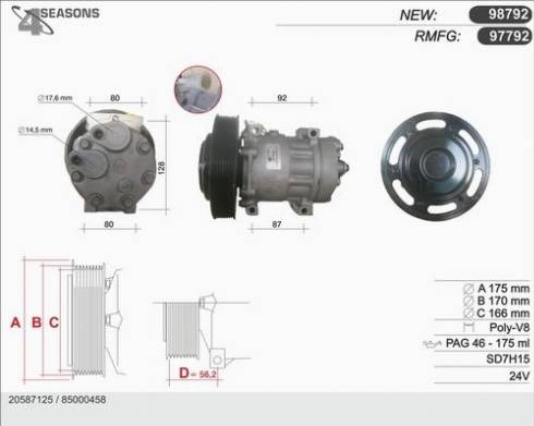 AHE 97792 - Compressor, air conditioning autospares.lv