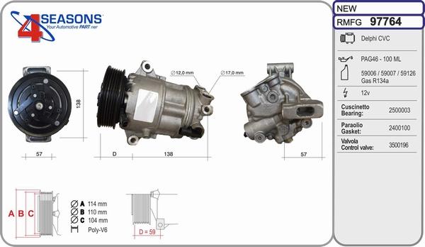 AHE 97764 - Compressor, air conditioning autospares.lv