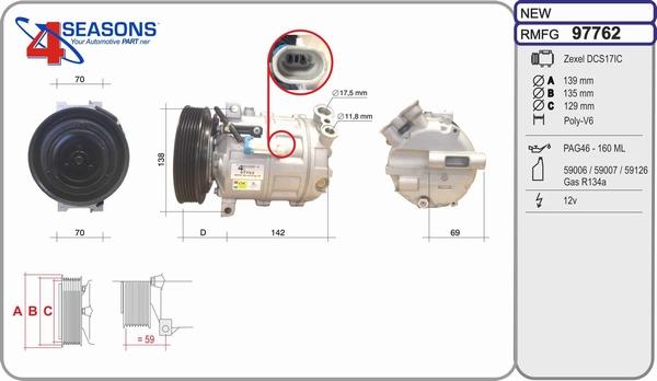 AHE 97762 - Compressor, air conditioning autospares.lv