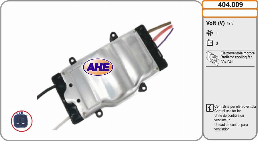 AHE 404.009 - Control Unit, electric fan (engine cooling) autospares.lv