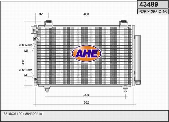 AHE 43489 - Condenser, air conditioning autospares.lv