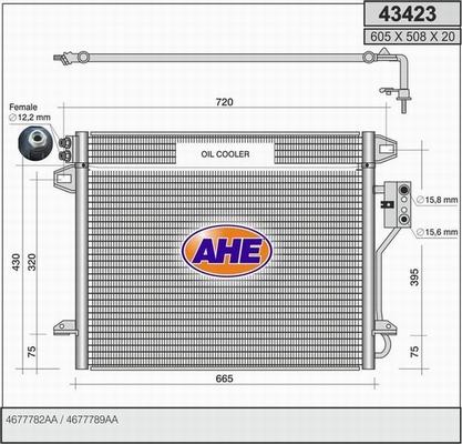 AHE 43423 - Condenser, air conditioning autospares.lv
