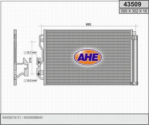 AHE 43509 - Condenser, air conditioning autospares.lv